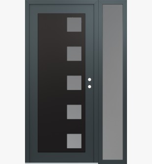 Diamond C5 50" x 80" anthracite/anthracite frosted Glass Panel black LHI with Sidelite frosted Glass