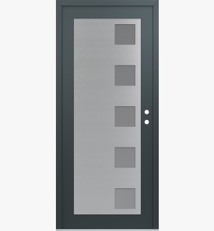 Diamond C5 36" x 80" anthracite/anthracite frosted Glass Panel stainless steel LHI