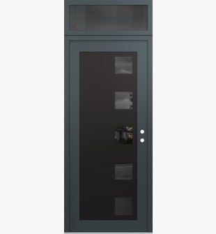 Diamond C5 36" x 96" anthracite/anthracite mirrored Glass Panel black LHI with Transom mirrored Glass