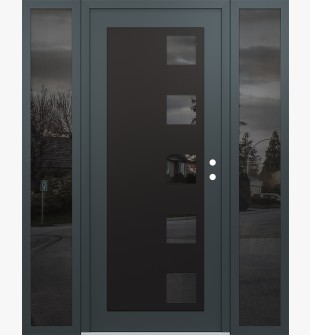 Diamond C5 64" x 80" anthracite/anthracite mirrored Glass Panel black LHI with 2 Sidelites mirrored Glass