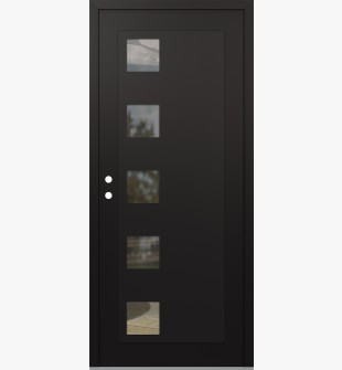 Diamond C5 36" x 80" black/black clear Glass Panel black RHI