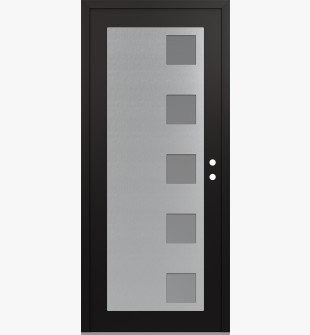 Diamond C5 36" x 80" black/white frosted Glass Panel stainless steel LHI