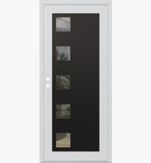 Diamond C5 36" x 80" white/white clear Glass Panel black RHI