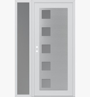 Diamond C5 50" x 80" white/white frosted Glass Panel stainless steel RHI with Sidelite frosted Glass