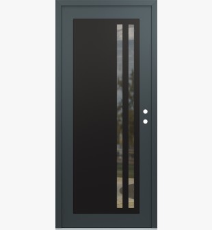 Diamond C6 36" x 80" anthracite/anthracite clear Glass Panel black LHI