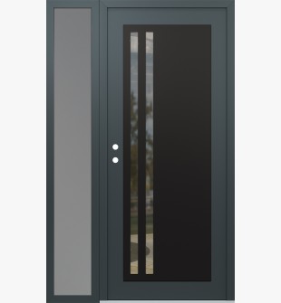 Diamond C6 50" x 80" anthracite/anthracite clear Glass Panel black RHI with Sidelite frosted Glass