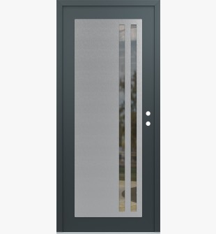 Diamond C6 36" x 80" anthracite/anthracite clear Glass Panel stainless steel LHI