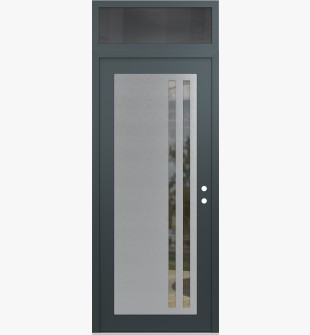 Diamond C6 36" x 96" anthracite/anthracite clear Glass Panel stainless steel LHI with Transom mirrored Glass