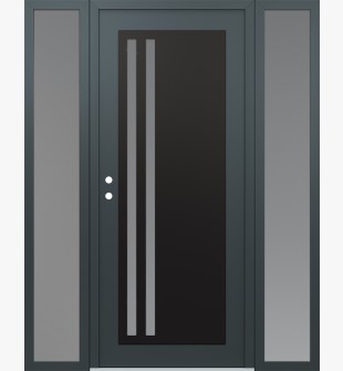 Diamond C6 60" x 80" anthracite/anthracite frosted Glass Panel black RHI with 2 Sidelites frosted Glass