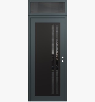 Diamond C6 36" x 96" anthracite/anthracite mirrored Glass Panel black LHI with Transom mirrored Glass