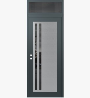 Diamond C6 36" x 96" anthracite/anthracite mirrored Glass Panel stainless steel RHI with Transom mirrored Glass