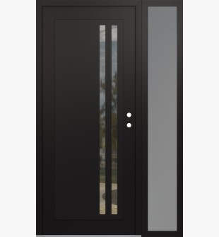 Diamond C6 50" x 80" black/black clear Glass Panel black LHI with Sidelite frosted Glass
