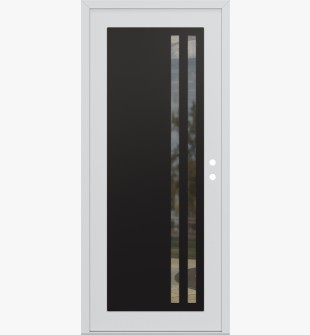 Diamond C6 36" x 80" white/white clear Glass Panel black LHI