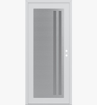 Diamond C6 36" x 80" white/white frosted Glass Panel stainless steel LHI