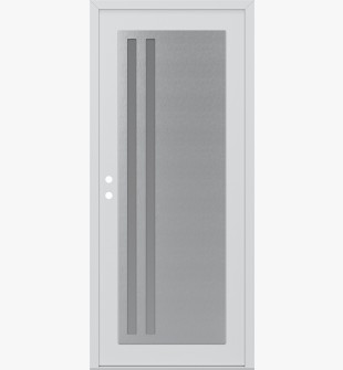 Diamond C6 36" x 80" white/white frosted Glass Panel stainless steel RHI