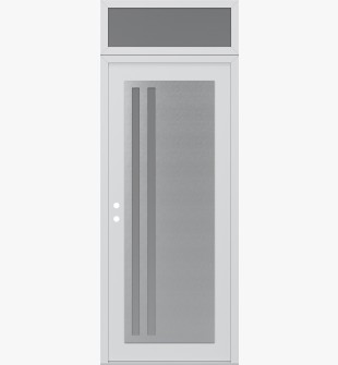 Diamond C6 36" x 96" white/white frosted Glass Panel stainless steel RHI with Transom frosted Glass