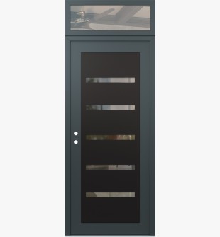 Diamond C7 36" x 96" anthracite/anthracite clear Glass Panel black RHI with Transom clear Glass