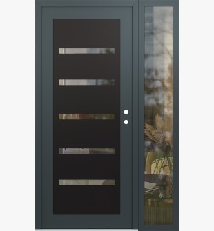 Diamond C7 50" x 80" anthracite/anthracite clear Glass Panel black LHI with Sidelite clear Glass