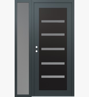 Diamond C7 50" x 80" anthracite/anthracite frosted Glass Panel black RHI with Sidelite frosted Glass