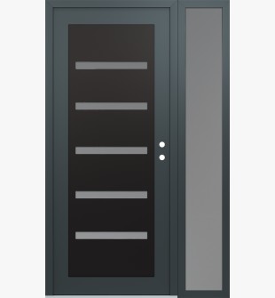 Diamond C7 50" x 80" anthracite/anthracite frosted Glass Panel black LHI with Sidelite frosted Glass