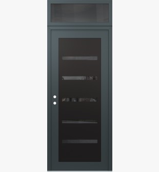 Diamond C7 36" x 96" anthracite/anthracite mirrored Glass Panel black RHI with Transom mirrored Glass