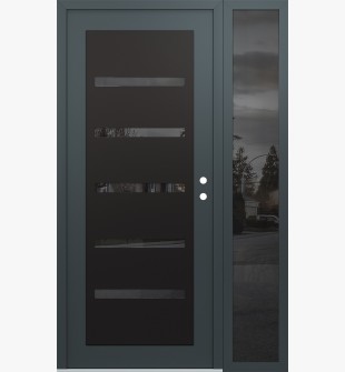 Diamond C7 50" x 80" anthracite/anthracite mirrored Glass Panel black LHI with Sidelite mirrored Glass