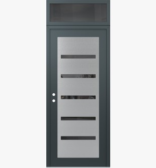 Diamond C7 36" x 96" anthracite/anthracite mirrored Glass Panel stainless steel RHI with Transom mirrored Glass