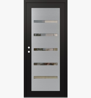 Diamond C7 36" x 80" black/black clear Glass Panel stainless steel RHI