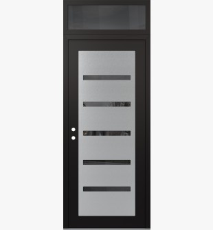 Diamond C7 36" x 96" black/black mirrored Glass Panel stainless steel RHI with Transom mirrored Glass