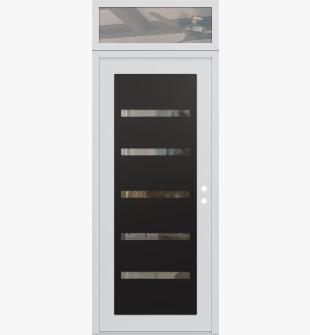 Diamond C7 36" x 96" white/white clear Glass Panel black LHI with Transom clear Glass