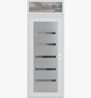 Diamond C7 36" x 96" white/white clear Glass Panel stainless steel LHI with Transom clear Glass