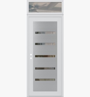 Diamond C7 36" x 96" white/white clear Glass Panel stainless steel RHI with Transom clear Glass
