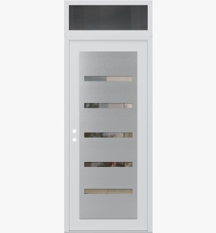 Diamond C7 36" x 96" white/white clear Glass Panel stainless steel RHI with Transom mirrored Glass