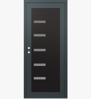 Diamond C8 36" x 80" anthracite/anthracite frosted Glass Panel black RHI