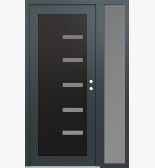 Diamond C8 50" x 80" anthracite/anthracite frosted Glass Panel black LHI with Sidelite frosted Glass