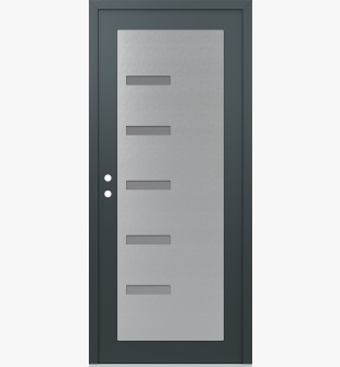 Diamond C8 36" x 80" anthracite/anthracite frosted Glass Panel stainless steel RHI