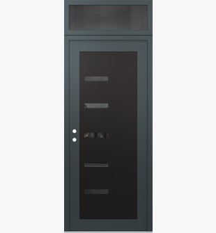 Diamond C8 36" x 96" anthracite/anthracite mirrored Glass Panel black RHI with Transom mirrored Glass