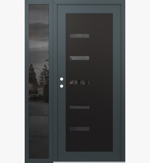 Diamond C8 52" x 80" anthracite/anthracite mirrored Glass Panel black RHI with Sidelite mirrored Glass