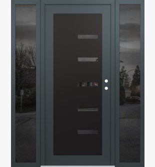 Diamond C8 60" x 80" anthracite/anthracite mirrored Glass Panel black LHI with 2 Sidelites mirrored Glass