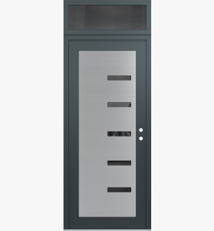 Diamond C8 36" x 96" anthracite/anthracite mirrored Glass Panel stainless steel LHI with Transom mirrored Glass