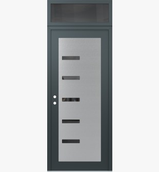 Diamond C8 36" x 96" anthracite/anthracite mirrored Glass Panel stainless steel RHI with Transom mirrored Glass