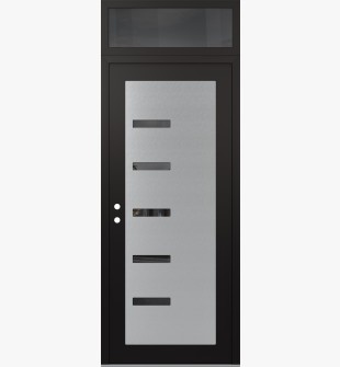 Diamond C8 36" x 96" black/black mirrored Glass Panel stainless steel RHI with Transom mirrored Glass