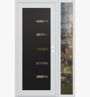 Diamond C8 48" x 80" white/white clear Glass Panel black LHI with Sidelite clear Glass