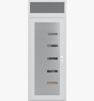 Diamond C8 36" x 96" white/white clear Glass Panel stainless steel LHI with Transom frosted Glass