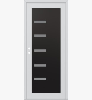 Diamond C8 36" x 80" white/white frosted Glass Panel black RHI