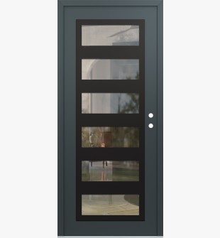 Diamond C9 36" x 80" anthracite/anthracite clear Glass Panel black LHI