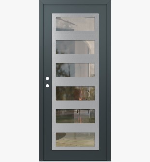 Diamond C9 36" x 80" anthracite/anthracite clear Glass Panel stainless steel RHI