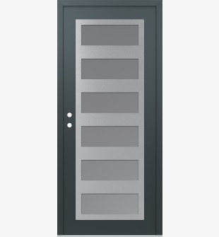 Diamond C9 36" x 80" anthracite/anthracite frosted Glass Panel stainless steel RHI