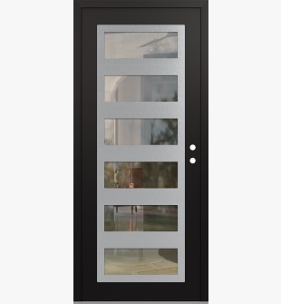 Diamond C9 36" x 80" black/black clear Glass Panel stainless steel LHI