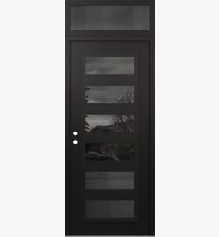 Diamond C9 36" x 96" black/black mirrored Glass Panel black RHI with Transom mirrored Glass